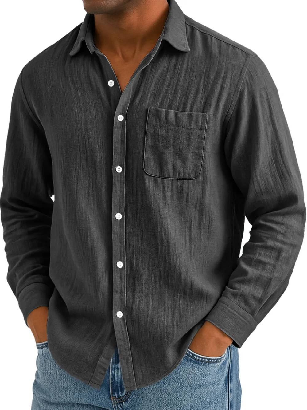 Everyday Cotton Linen Pocket Shirt