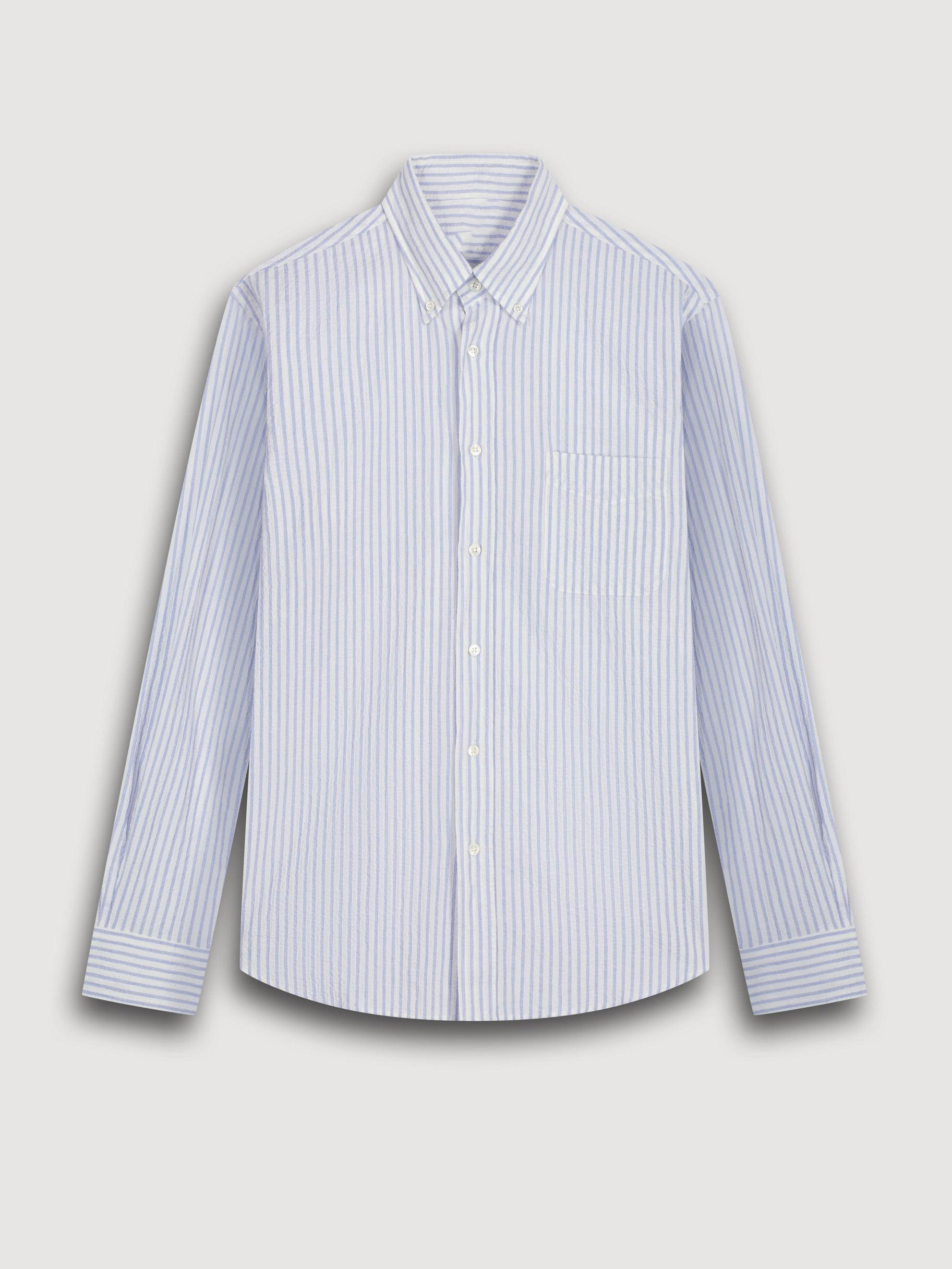 Casual Soft And Comfortable Blue And White Striped Shirt