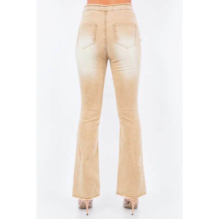 Cut Ruched Flare Pants