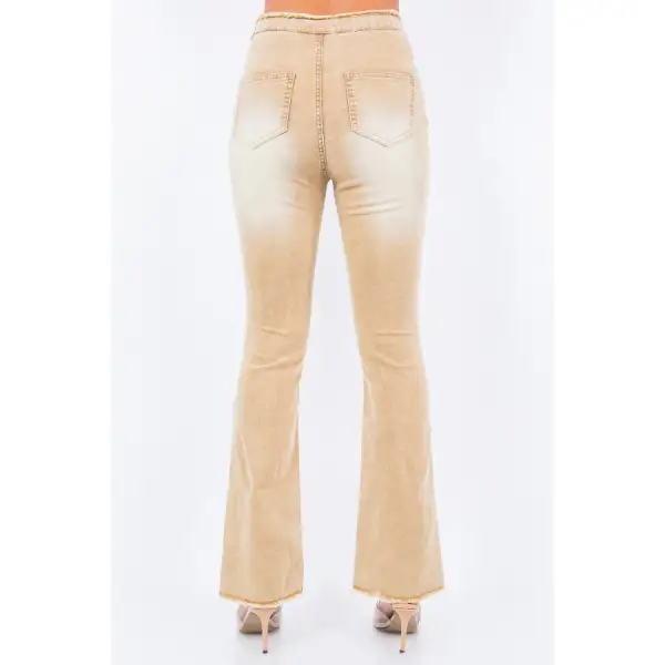 Cut Ruched Flare Pants