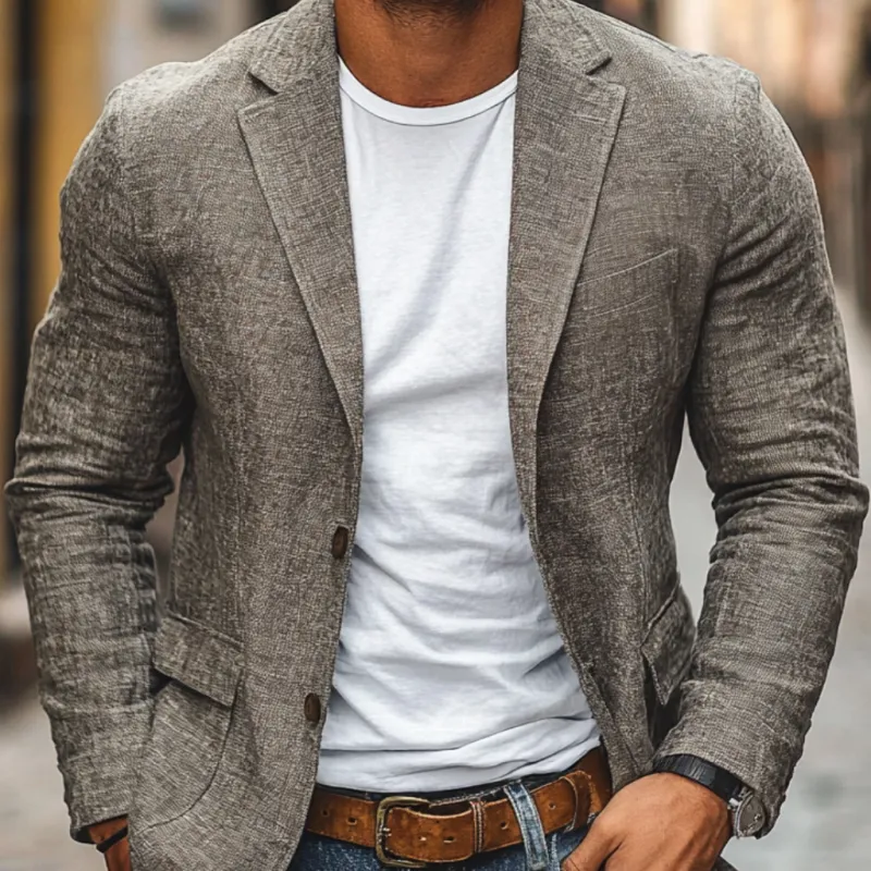 Cotton Button Blazer