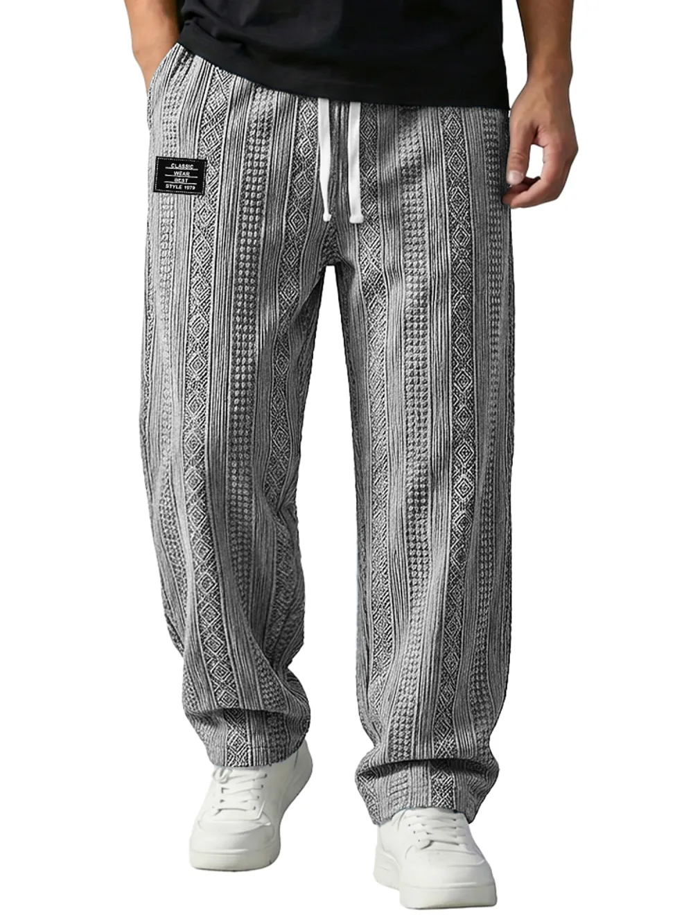 Layered Jacquard Pull On Trousers