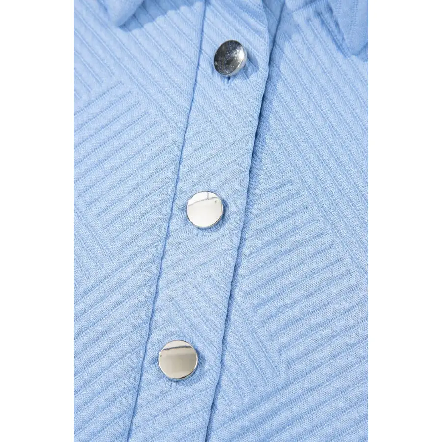 Button Front Short Sleeve Mini Dress