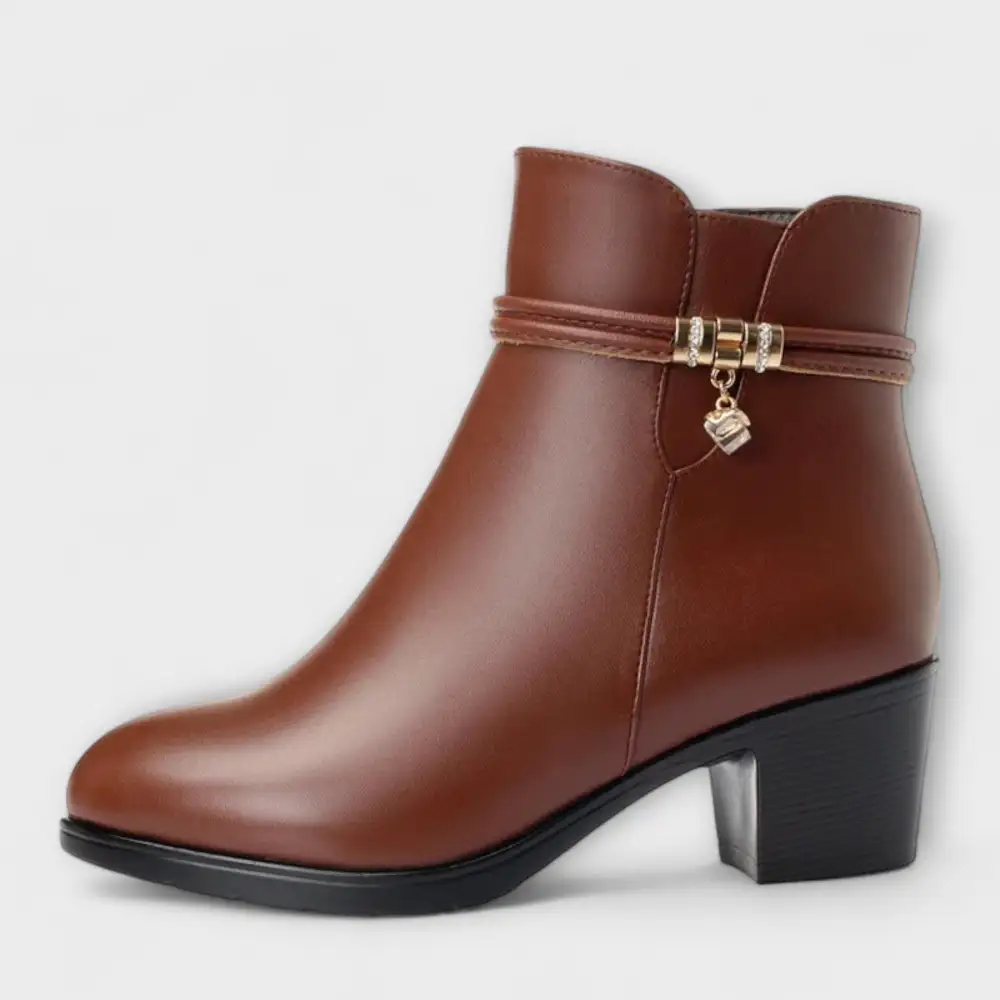 Leather Warm Lined Ankle Boots
