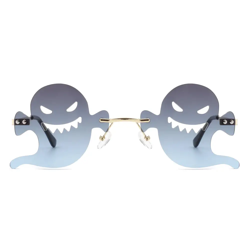 Rimless Devil Shape Tinted Party Sunglasses