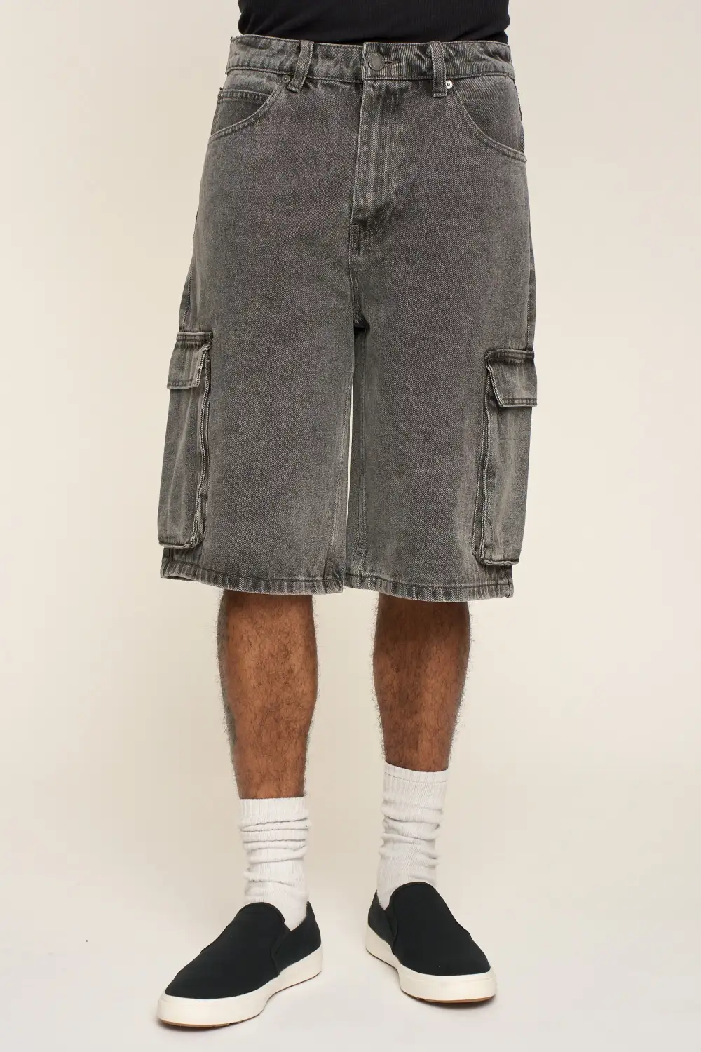 Men's Baggy Fit Cargo Denim Shorts