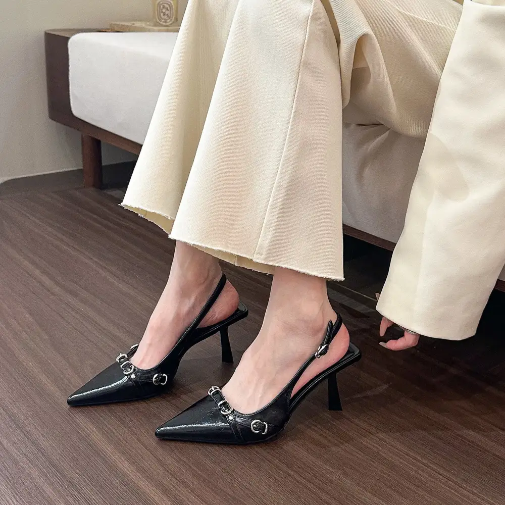 Buckle Strap Pointed Toe Sandals
