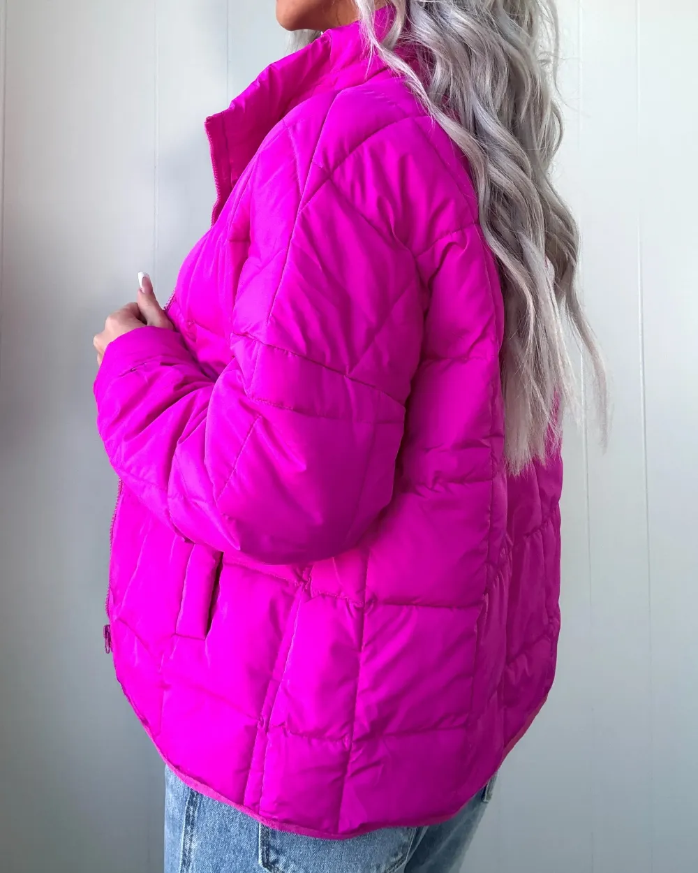 Views Puffer Jacket - Fuchsia