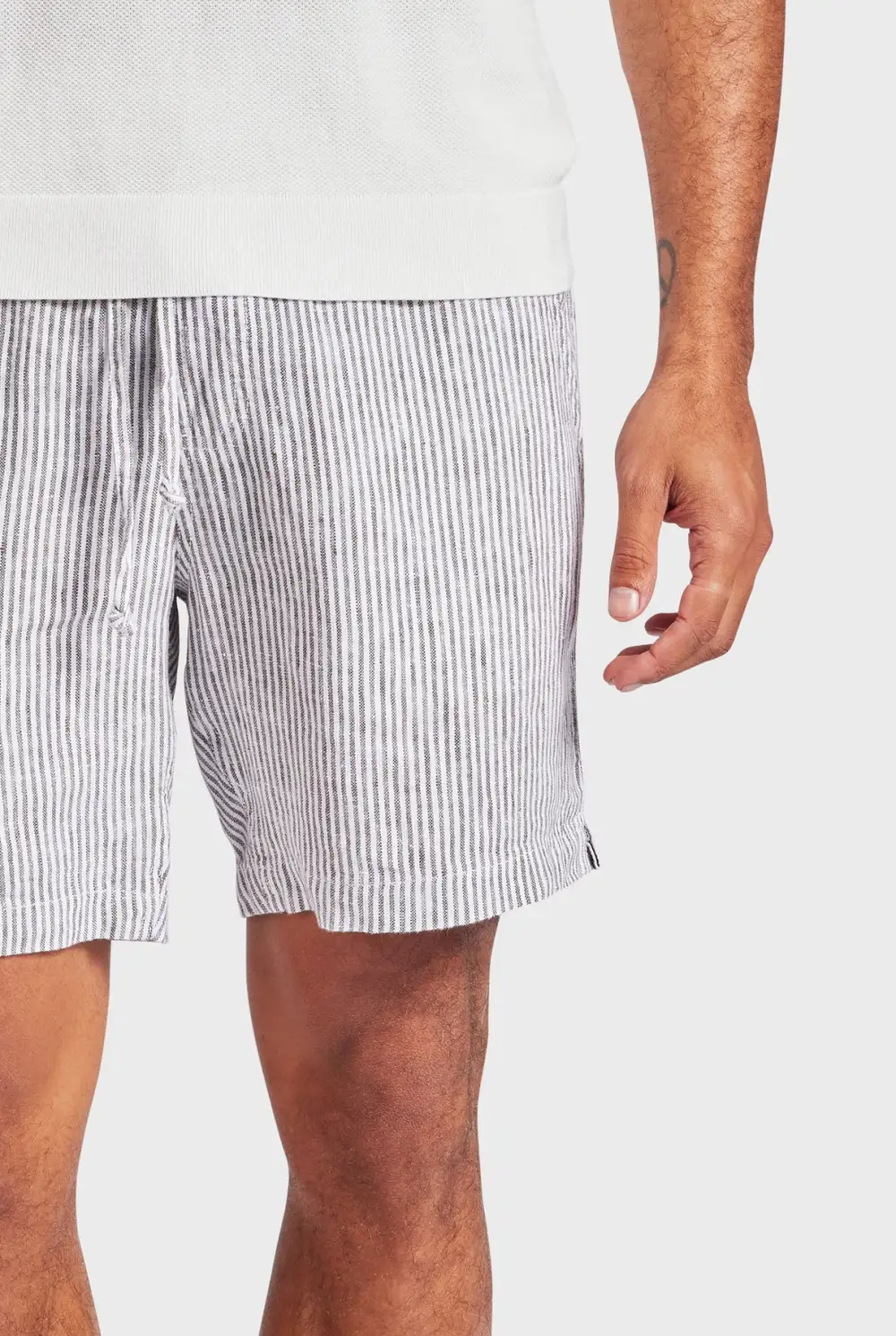 Striped Linen Loose Fit Short