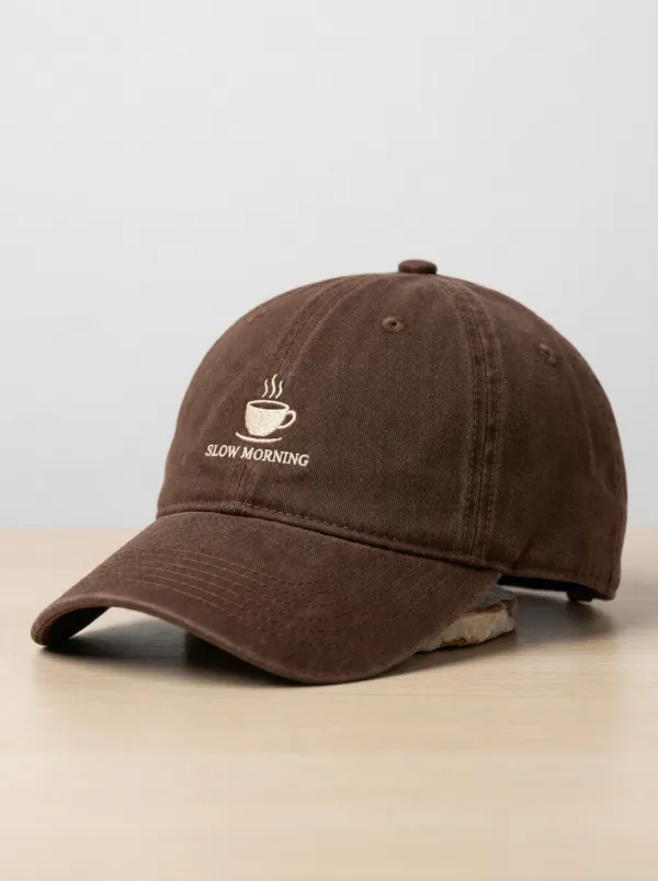Classic Coffee-Lover Slow-Morning Embroidered Unisex Baseball Cap
