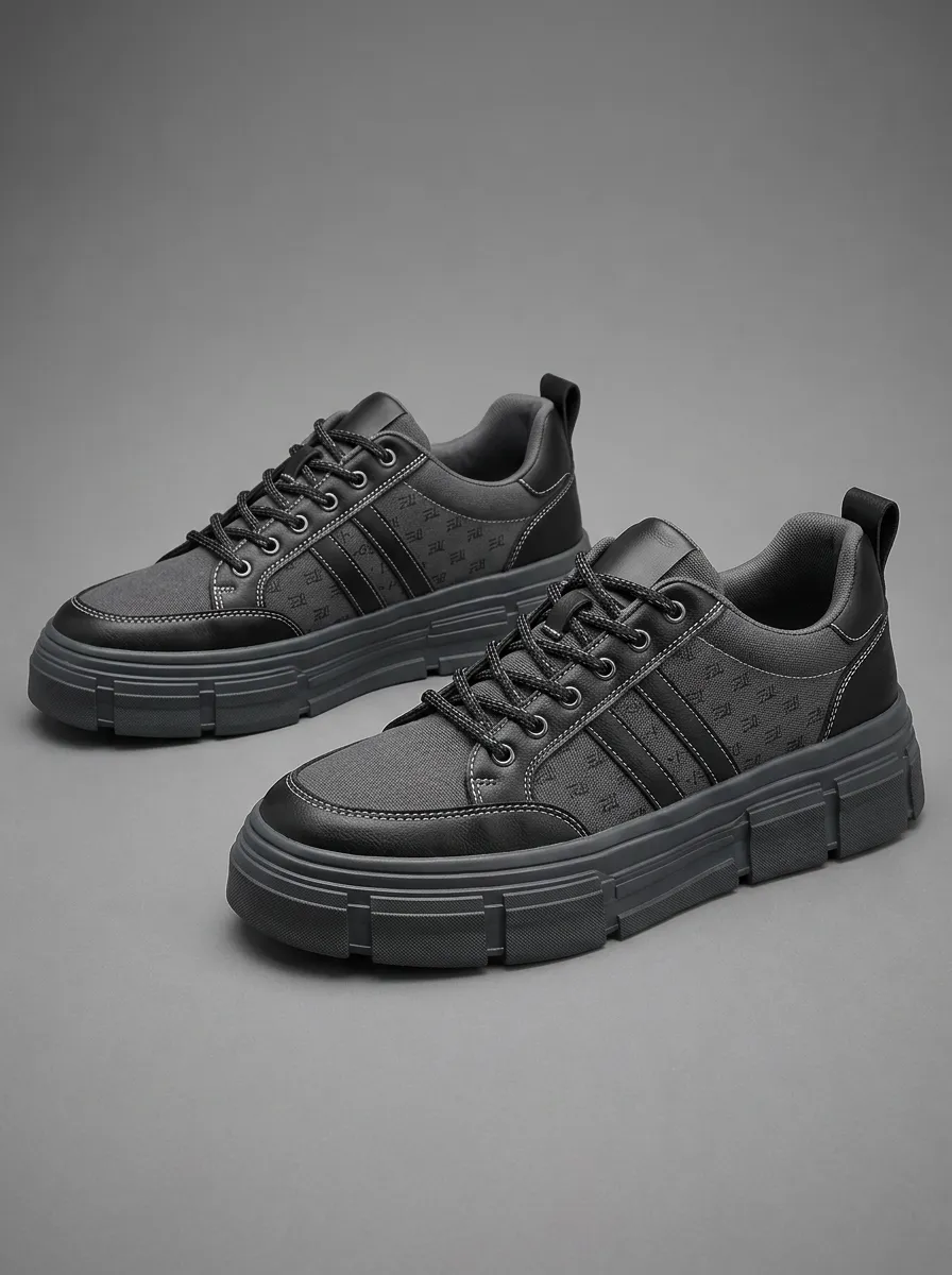 Men's Casual Streetwear Monogram Pattern Patterned Skate Shoes
