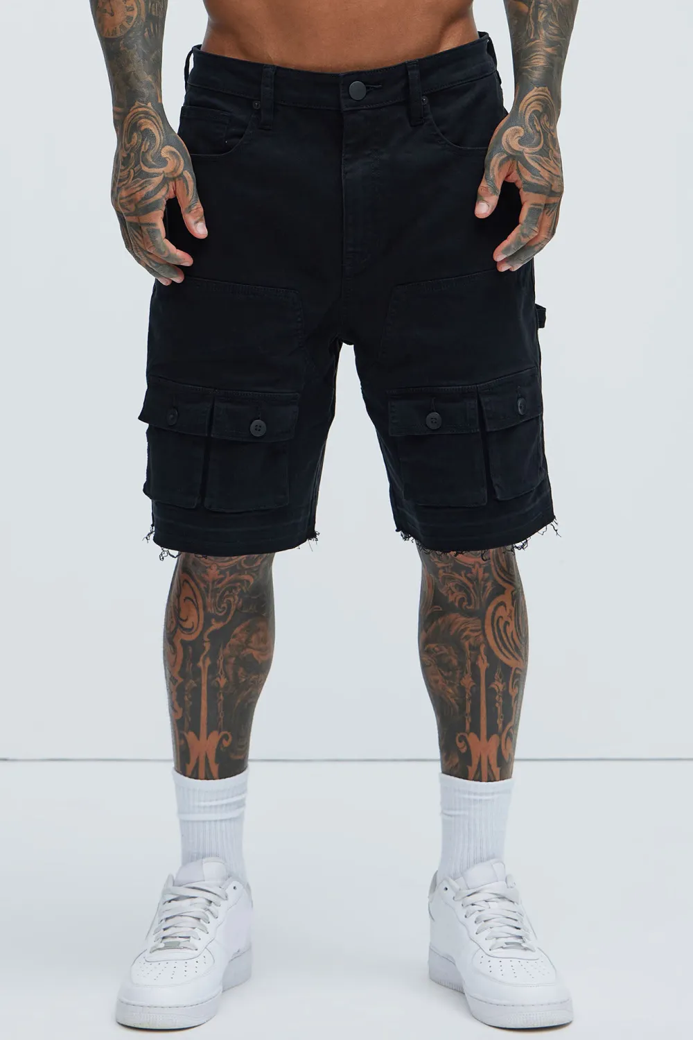 Solid Cargo Relaxed Shorts