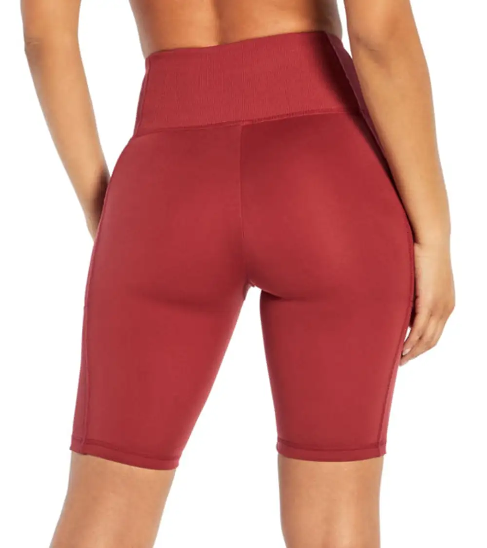 Rib Panel Pocket Yoga Shorts