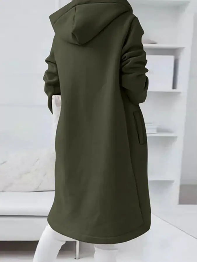 Women's Mid-Length Fleece Zip Hoodie