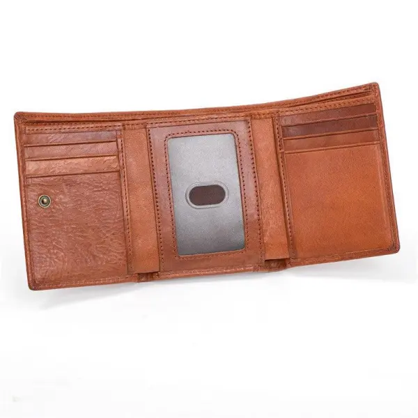 Men's Easy-Access Leather Trifold Wallet