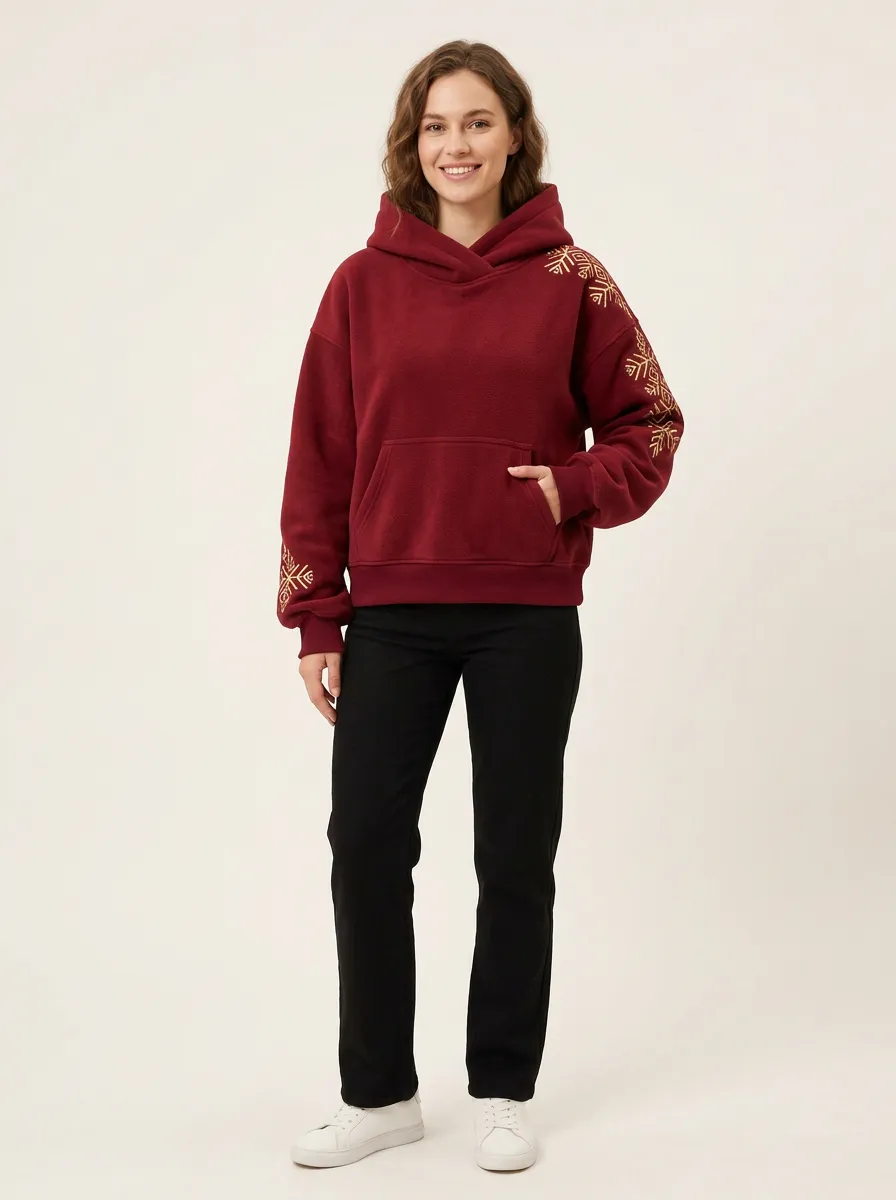 Simple Casual Women's Graphic Sleeve Hoodie