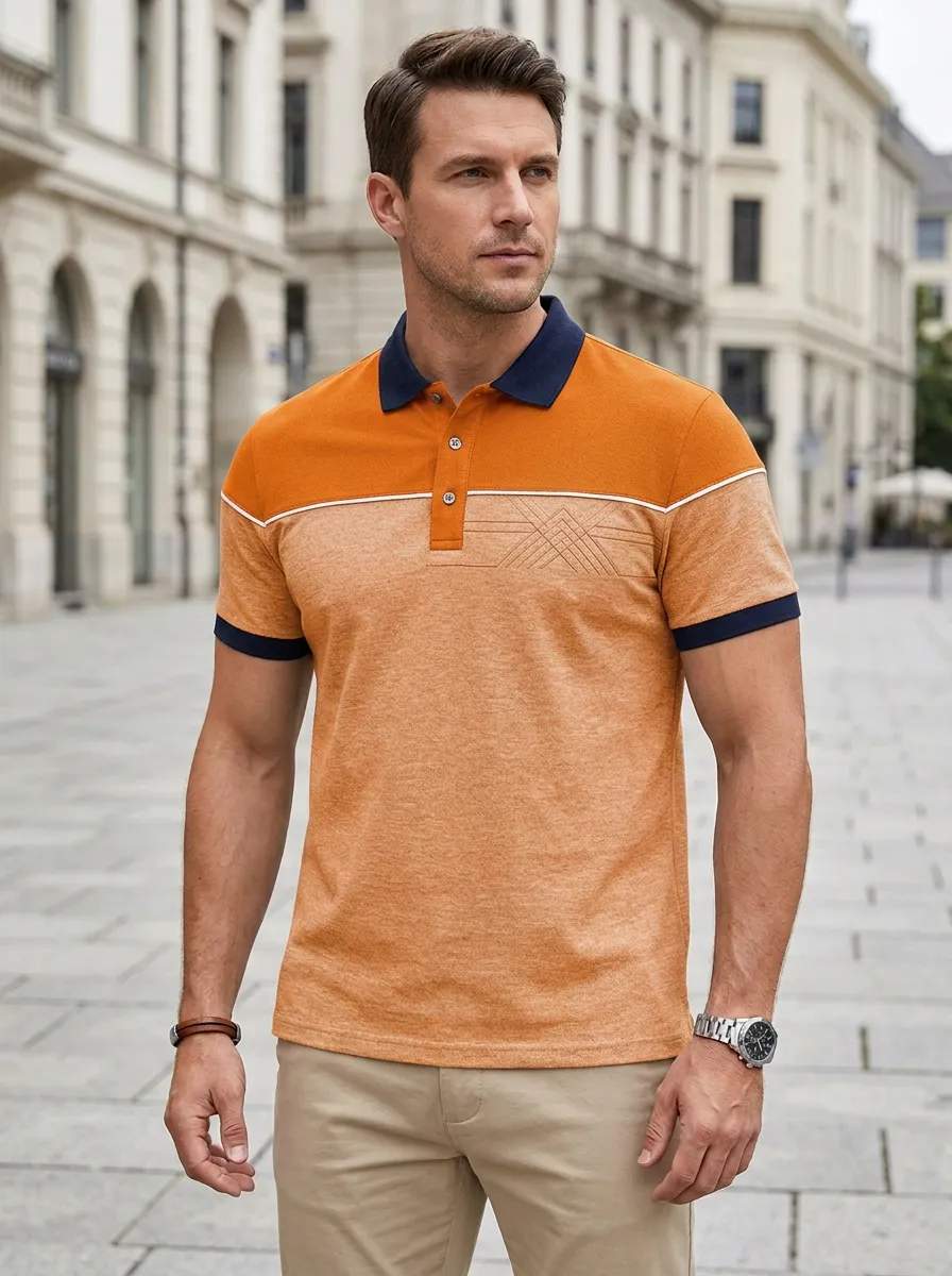 Men's Geometric Polo Shirt