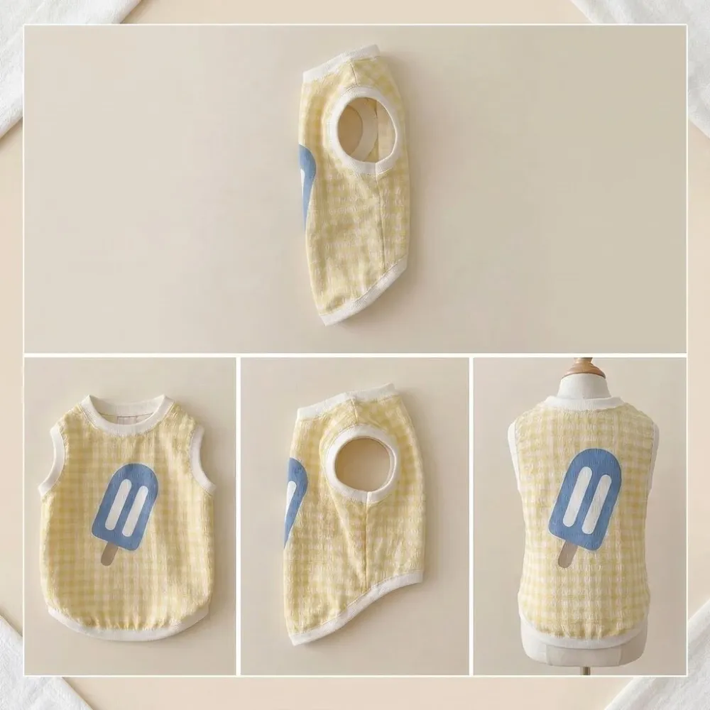 Pet Vest Big Dog T-shirt Vest Puppy Costumes Casual Pet Yellow Blue Clothe