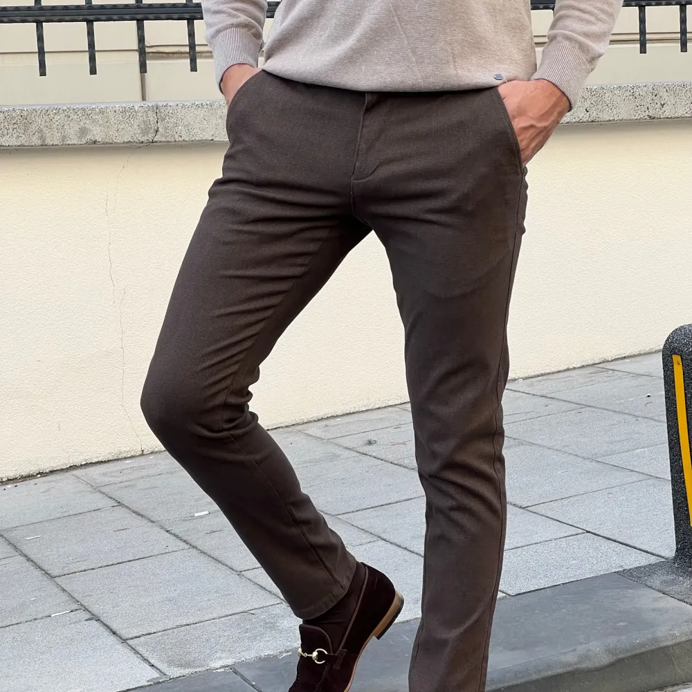 Contemporary Side Pocket Slim Fit Tailored Trousers