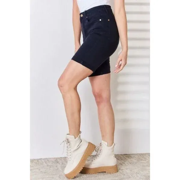 High-Waist Tummy Control Bermuda Shorts