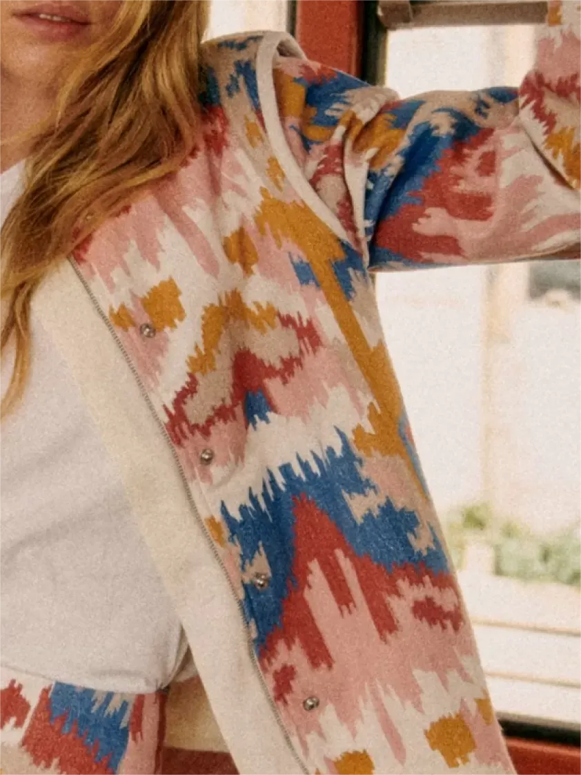 Geometric Print Belted Jacket