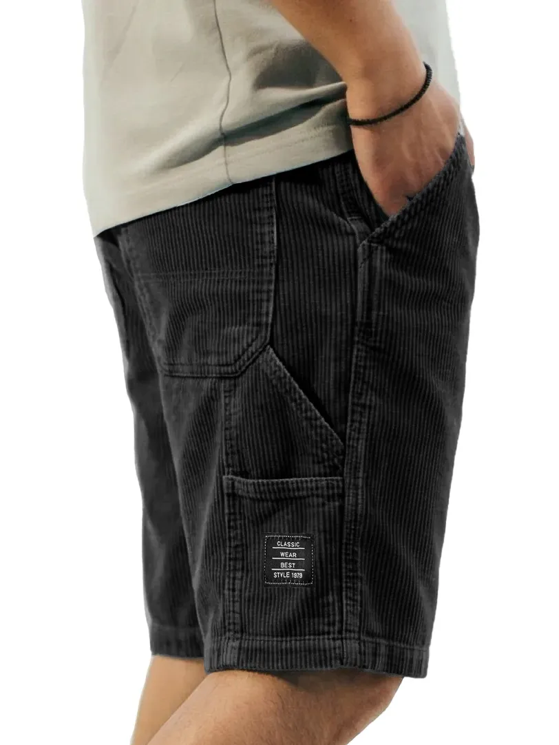 Textured Utility Pocket Relaxed Shorts