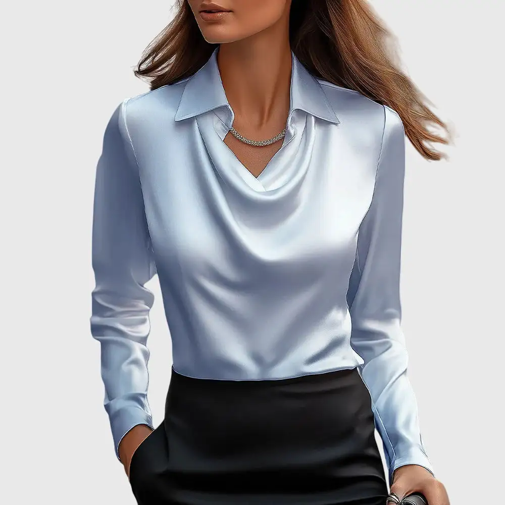 Floral Pleated Neckline Pleated Blouse