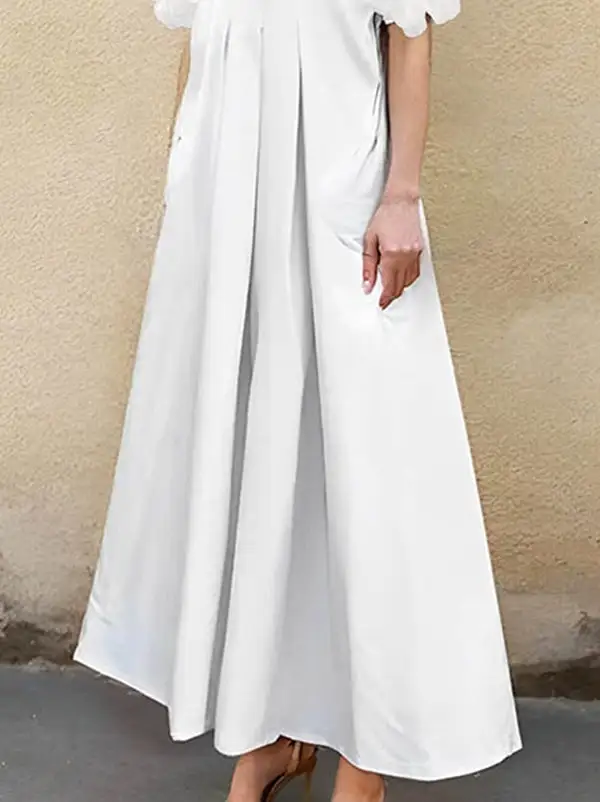 Loose Pleated Shirt Maxi Dress