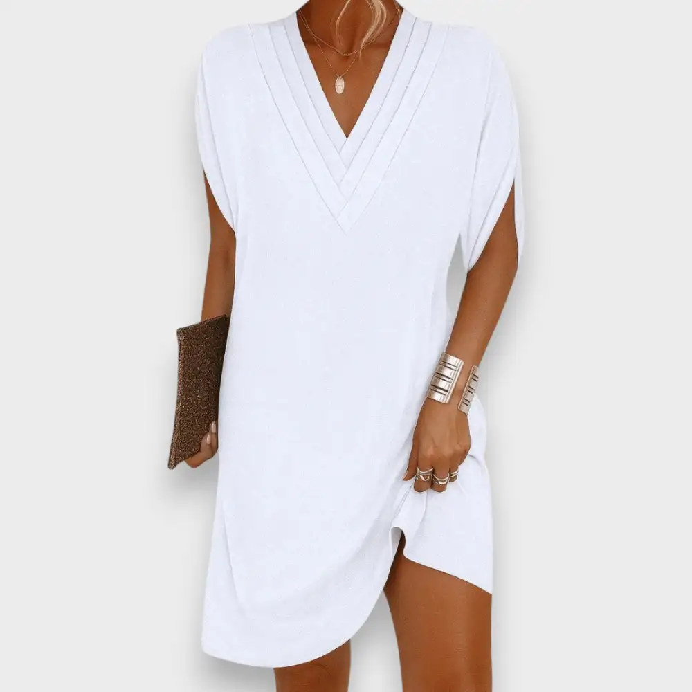 V-Neck Relaxed Mini Dress