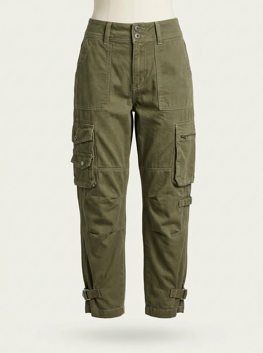 Women's Cargo Multi-Pocket Urban Utility Capri Pants