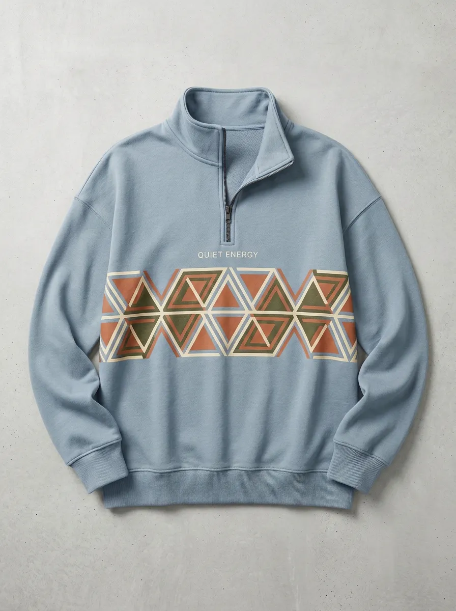 Everyday Half-Zip Geometric Men's Half-Zip Sweatshirt