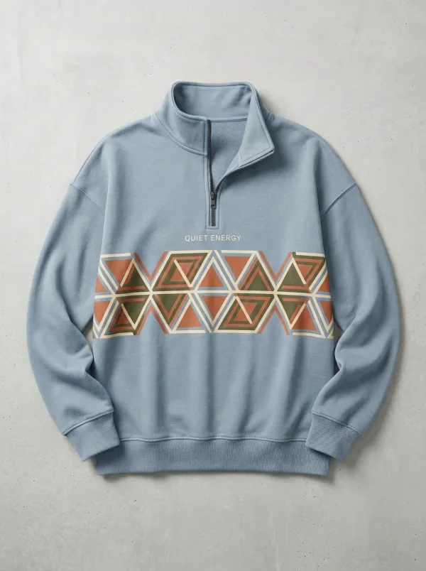 Everyday Half-Zip Geometric Men's Half-Zip Sweatshirt