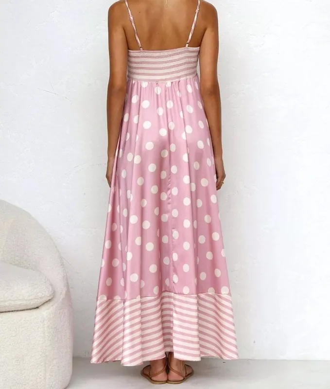 Printed Spaghetti-Strap Maxi Dress