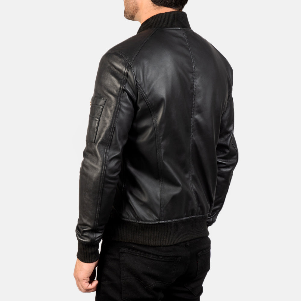 Men's Refined Bomber Leather Jacket