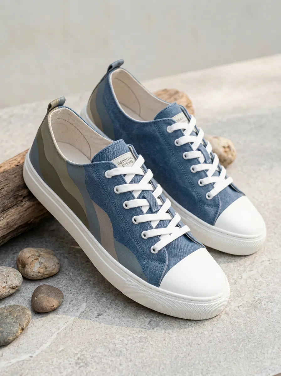 Wave Abstract Canvas Sneakers