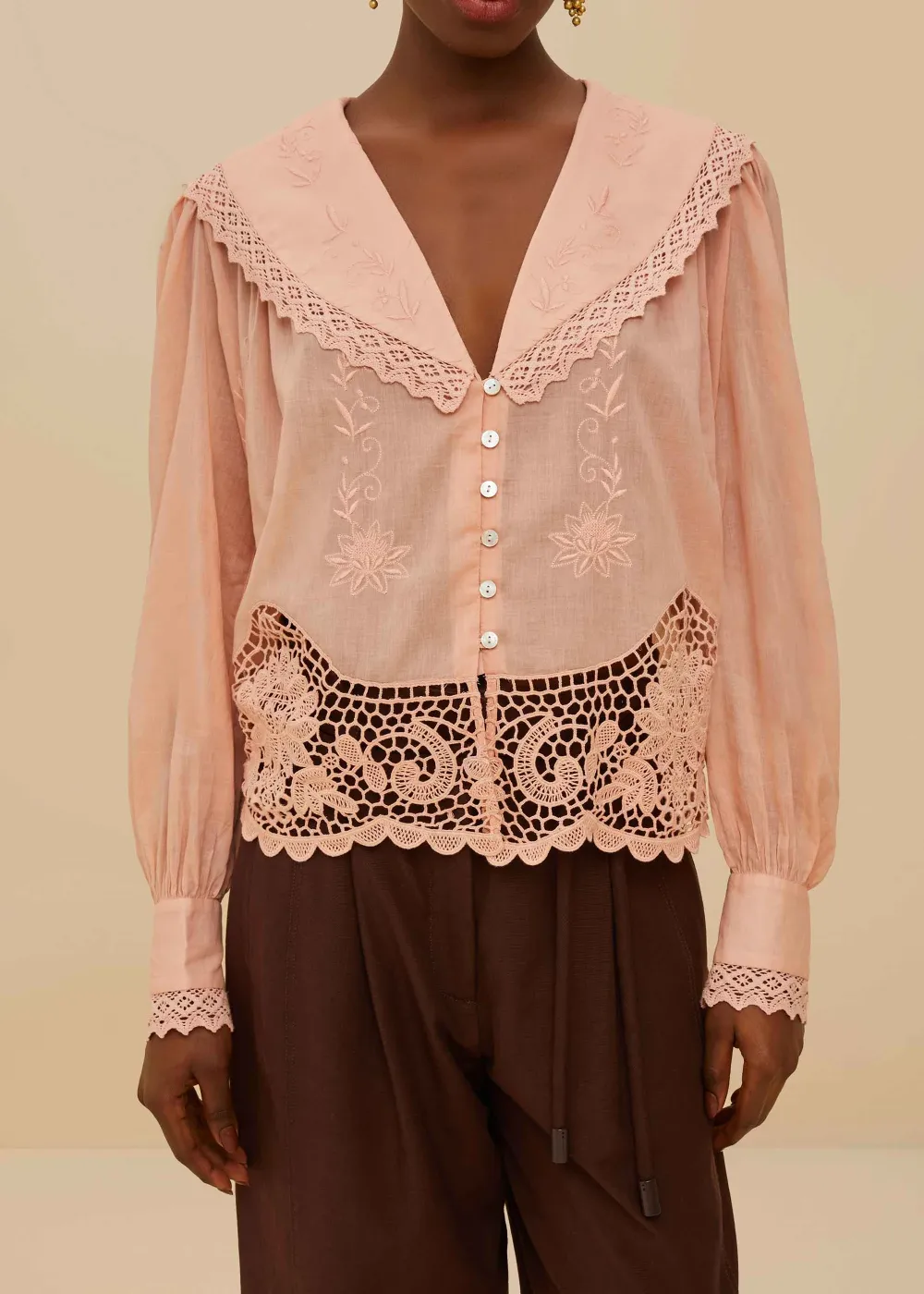 Structured Long-Sleeve Blouse