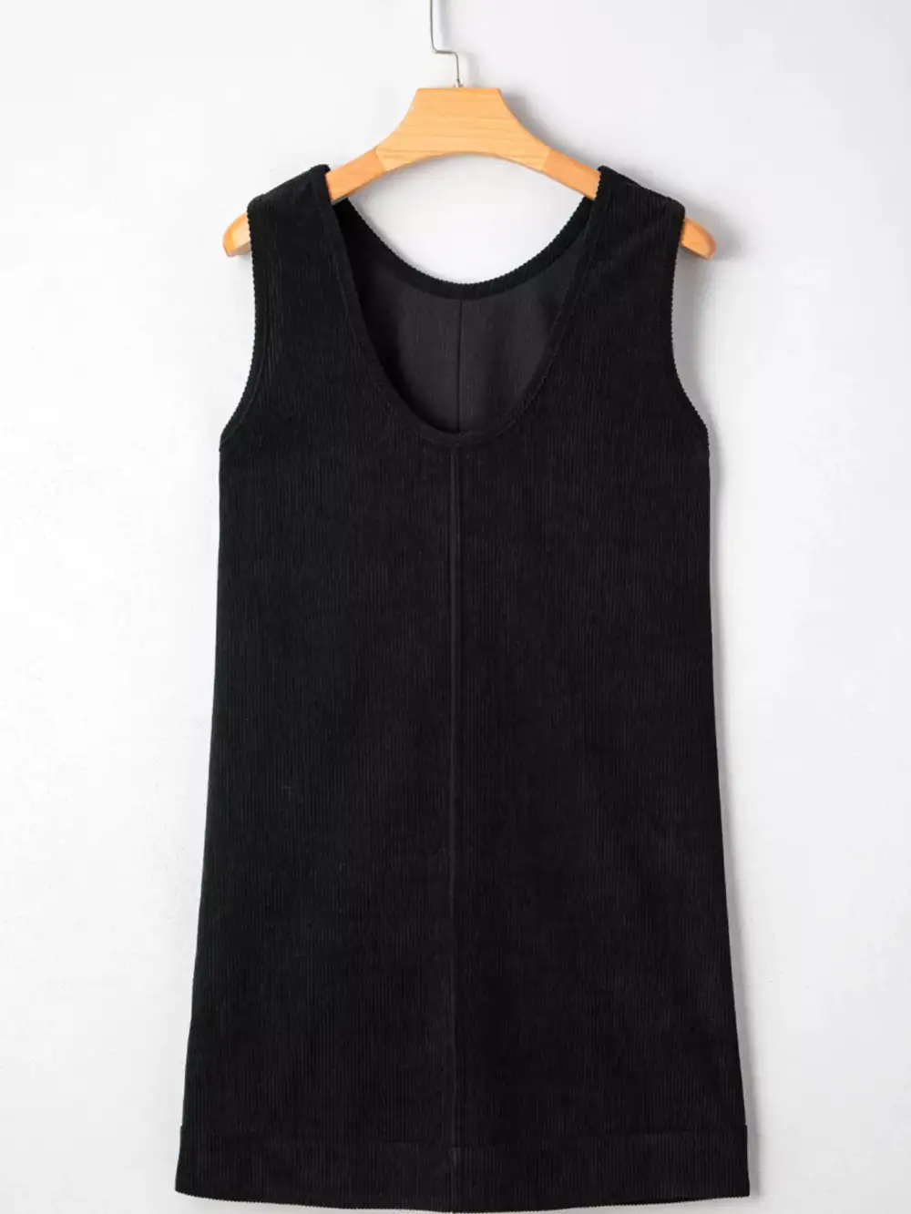Easy Fit Corduroy Pocketed Sleeveless Mini Dress