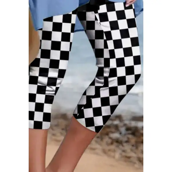 Checkered Skinny Capris Apparel