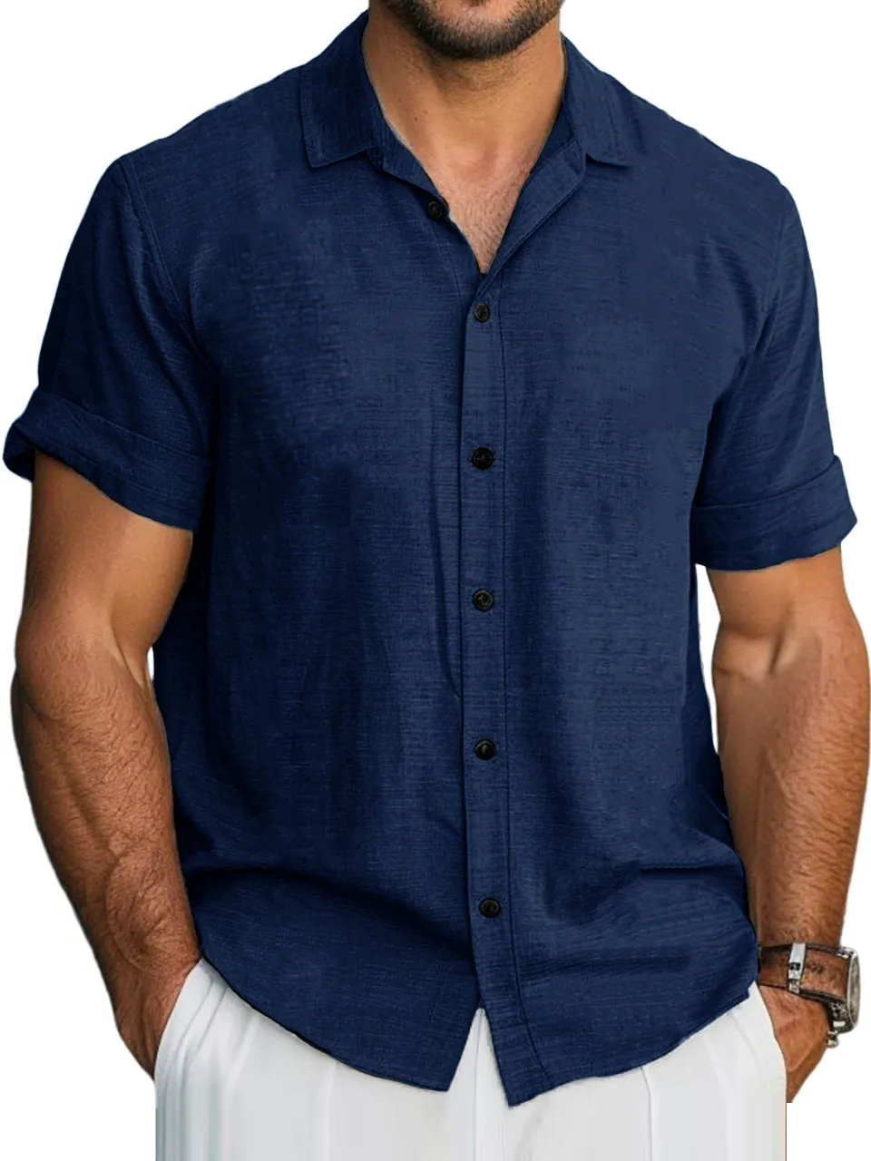 Workwear Short Sleeve Camp Collar Shirt