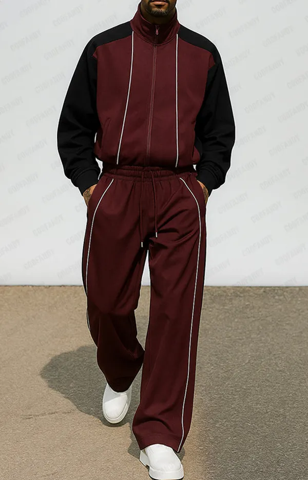 Casual Sport Color Block Matching Set
