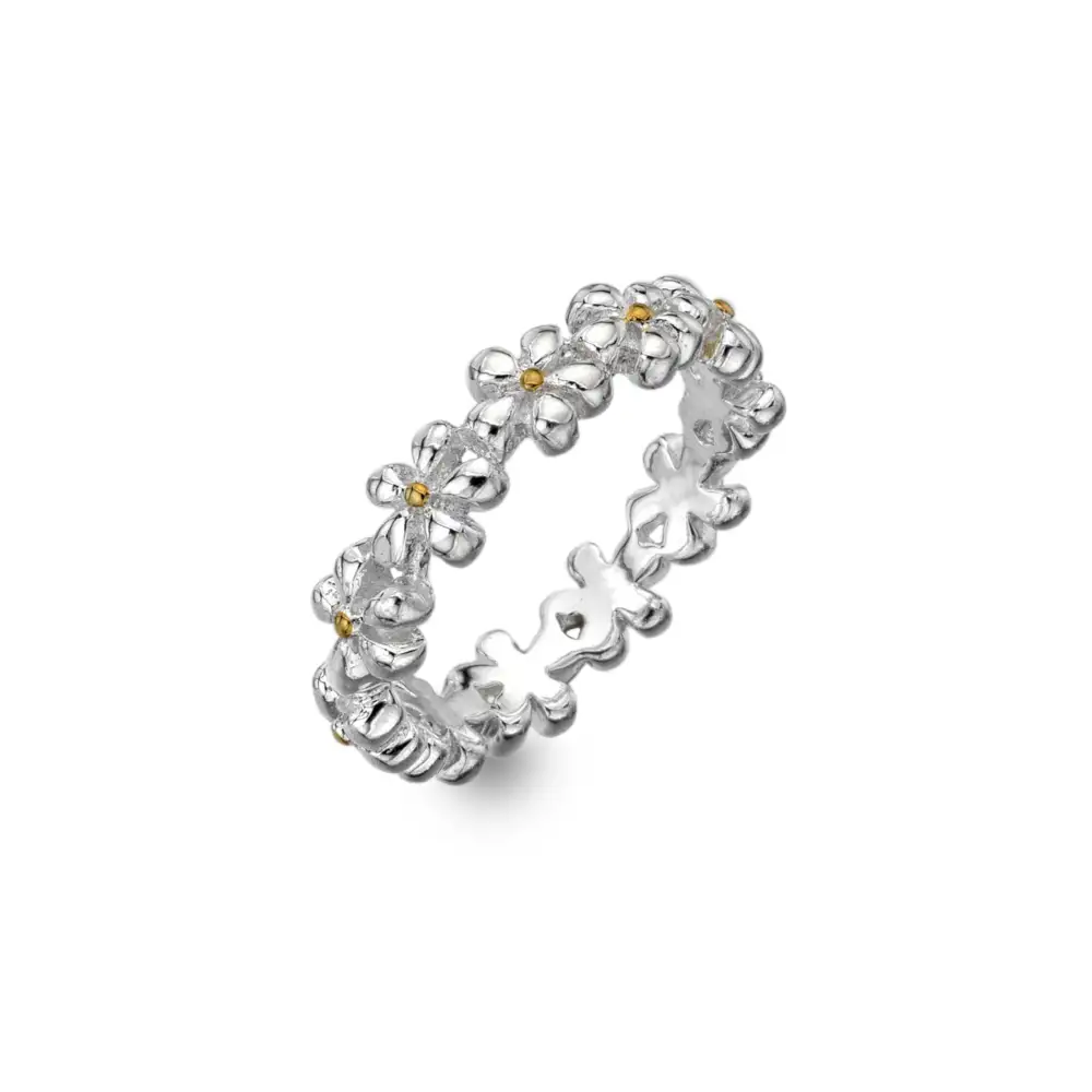Daisy Circle Wide Dainty Ring