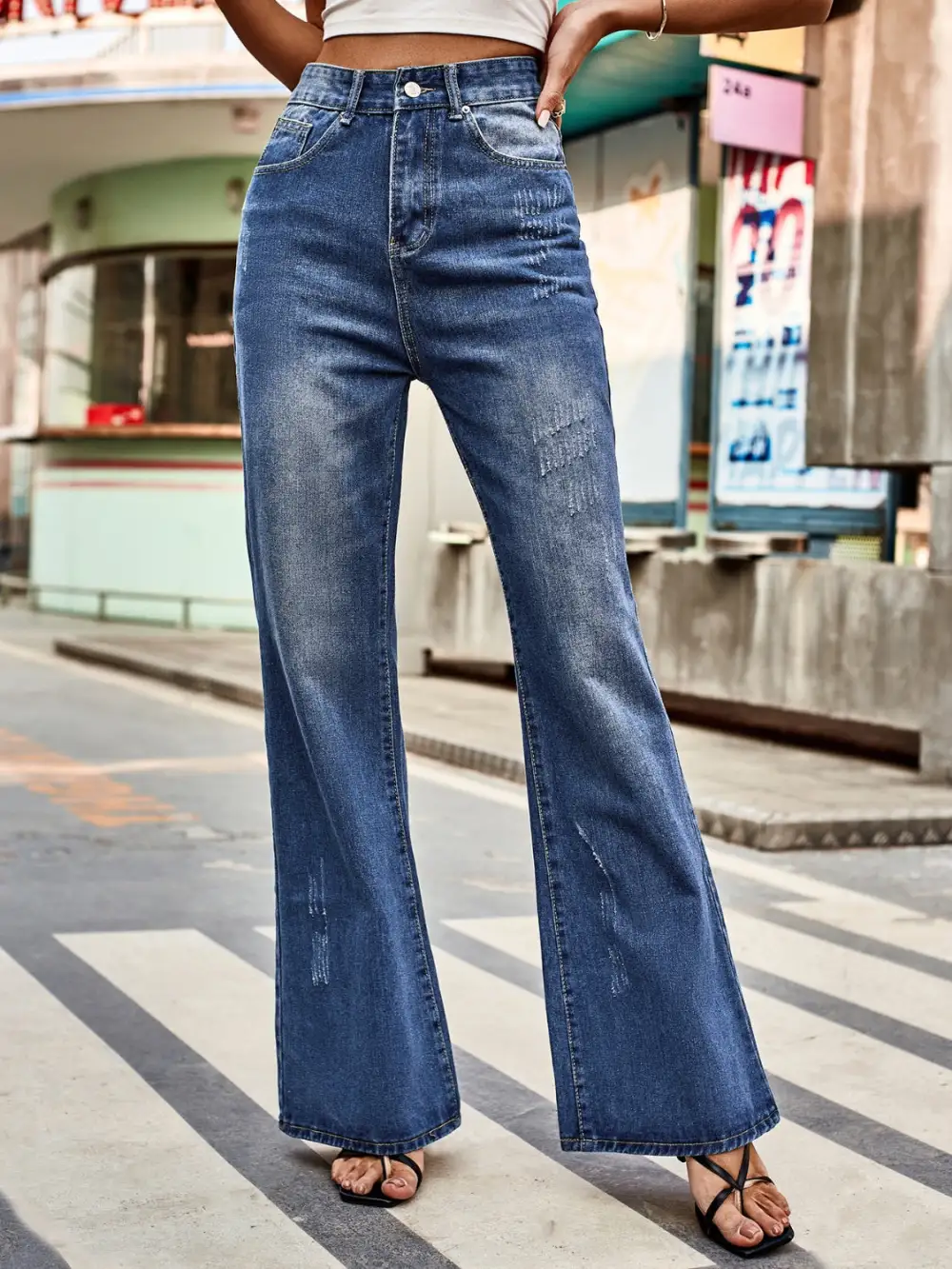 High Rise Bootcut Pocket Denim Jeans