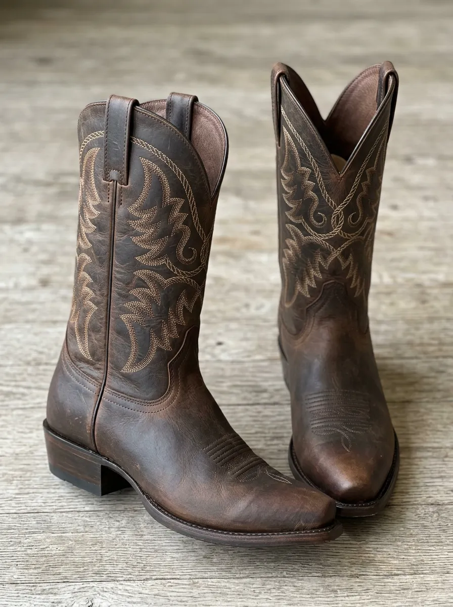 Country Embroidered Trail-Look Western Boots