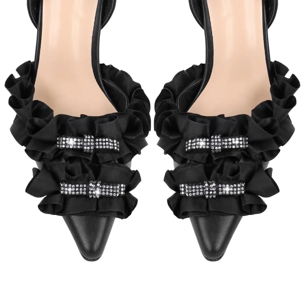 Modern Rhinestone Pointed Toe Stiletto Slingback Pumps