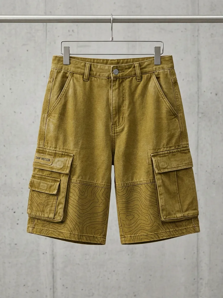 Cargo Topographic Graphic Men's Cargo Shorts