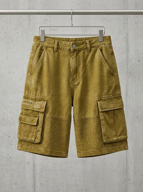 Cargo Topographic Graphic Men's Cargo Shorts