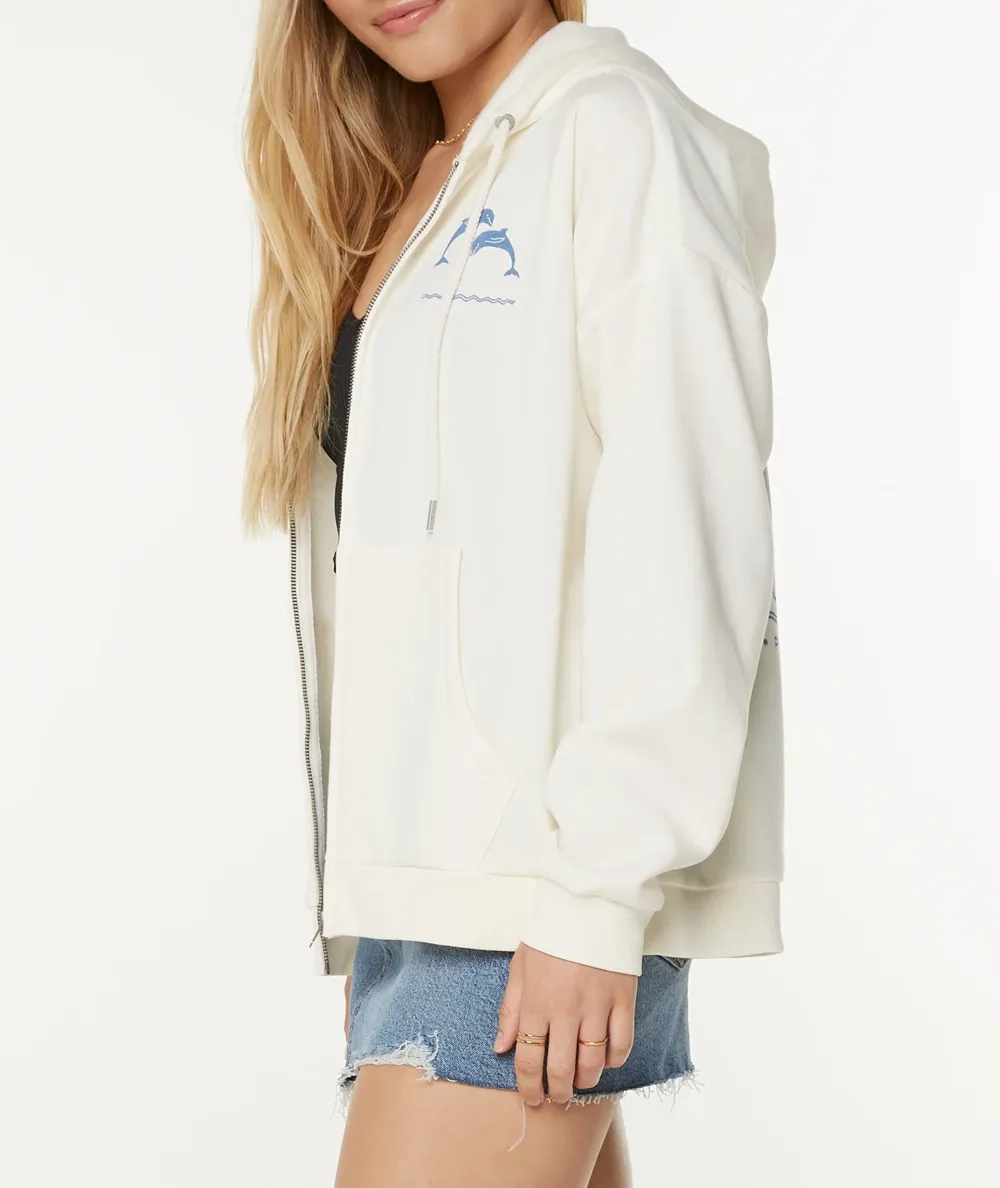 Women's Cartoon Patterned Zipper Hoodie