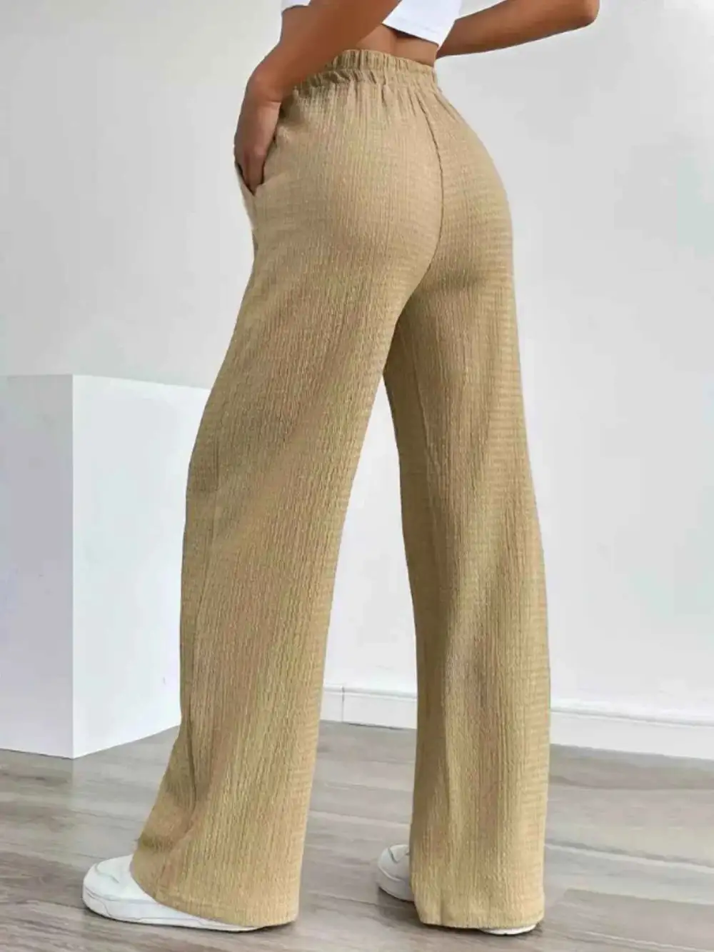 Texture Wide-Leg Pants