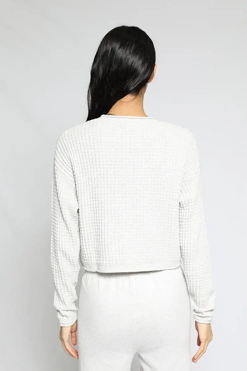 Waffle Cotton Knit Sweater
