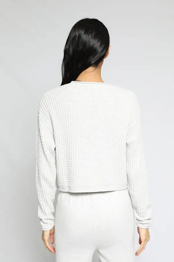 Waffle Cotton Knit Sweater